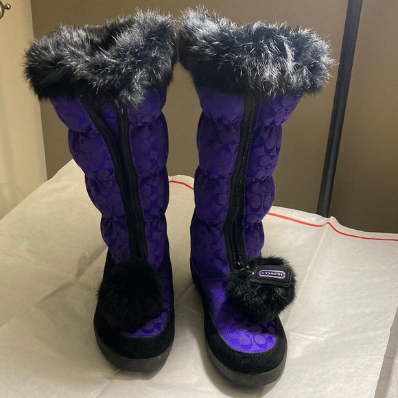 Coach THEONA fur winter boots . - Picture 1 of 16
